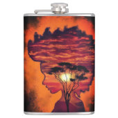 Sonnenuntergang Flachmann (Vorderseite)