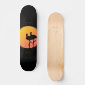 Sonnenuntergang Flamingo Ruhe Skateboard (Vorderseite)
