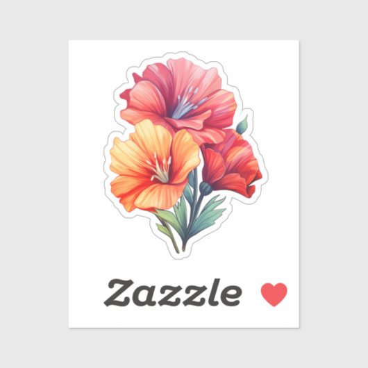 Sonnenuntergang Flora: Wärme der Natur Aufkleber (Blatt)