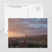 Sonnenuntergang Florenz, Italien Postkarte (Vorne/Hinten)