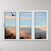 Sonnenuntergang Flying Bird White 3 Pane Illusion Poster (Vorne)