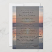 Sonnenuntergang Foto Beerdigung Einladung (Rückseite)