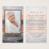 Sonnenuntergang Foto Beerdigung Gebet Karte (Vorne & Hinten)