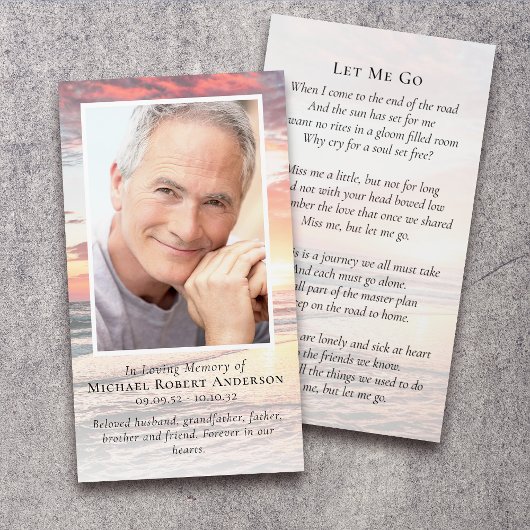 Sonnenuntergang-Foto-Beerdigungskarte