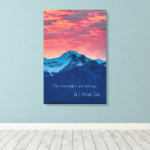 Sonnenuntergang Foto Dekoration über Berge mit Zit Leinwanddruck (Insitu (Holzboden))