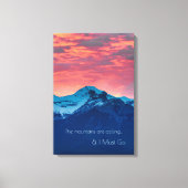 Sonnenuntergang Foto Dekoration über Berge mit Zit Leinwanddruck (Vorderseite)
