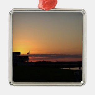 Sonnenuntergang Foto Ornament Aus Metall