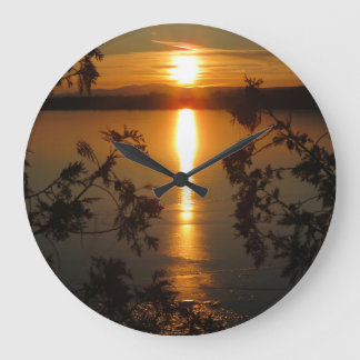 Sonnenuntergang-Foto-Wand-Uhr des Adirondacks-(NY) Große Wanduhr