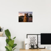 Sonnenuntergang Freude: Charming Quokka lächelt an Poster (Heimbüro)