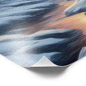 Sonnenuntergang, Frostwald Fotodruck (Ecke)