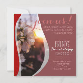 Sonnenuntergang Frühjahr blüht Cocktail-Party Einl Einladung (Rückseite)