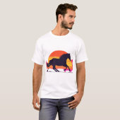 Sonnenuntergang Galloping Horn T-Shirt - Reiten (Vorne ganz)