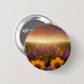 Sonnenuntergang-Gänseblümchen Button (Vorne & Hinten)