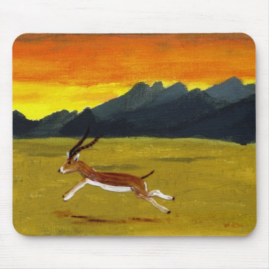 Sonnenuntergang-Gazellentierkunst Mousepad (Vorne)