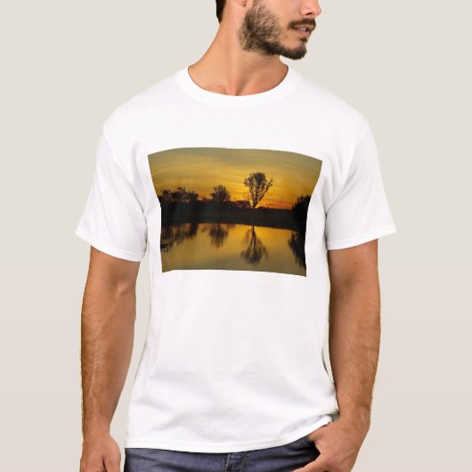 Sonnenuntergang, Gelbes Wasser, Billabong T-Shirt (Vorderseite)