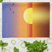 Sonnenuntergang-Geschirrtuch Geschirrtuch (Gefaltet)