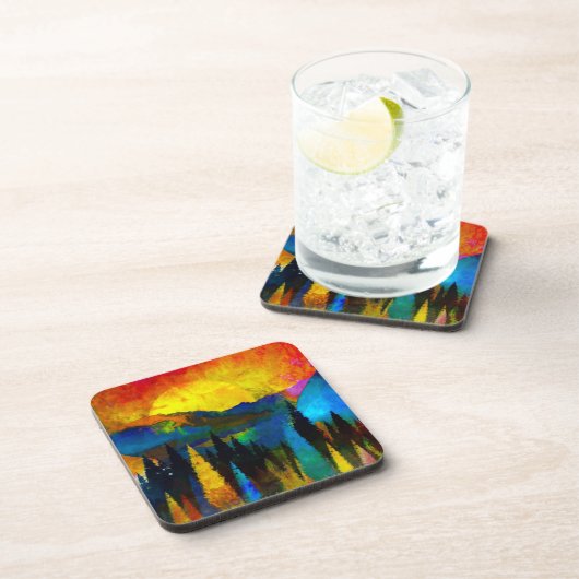 Sonnenuntergang Getränkeuntersetzer (Rechte Seite)