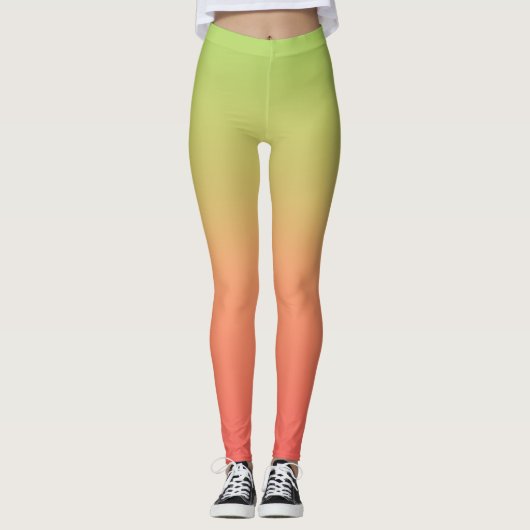 Sonnenuntergang glänzende Leggings - weiche und fa (Vorderseite)