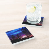 Sonnenuntergang Glasuntersetzer (Schrägansicht)