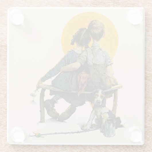 Sonnenuntergang Glasuntersetzer (Rückseite)