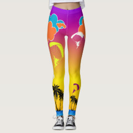 Sonnenuntergang-Gleitschirmfliegen-Elf-Leggings Leggings