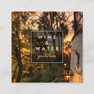 Sonnenuntergang Glow California Garden Foto Reisen Quadratische Visitenkarte