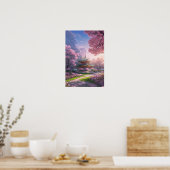 Sonnenuntergang glühen auf dem japanischen Tempel Poster (Küche)