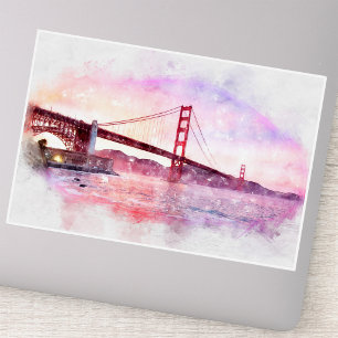 Sonnenuntergang Golden Gate Bridge Pastell in San Aufkleber