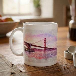 Sonnenuntergang Golden Gate Bridge Pastell in San  Kaffeetasse