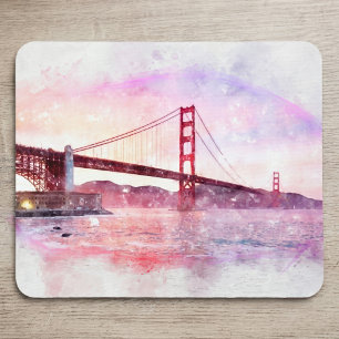 Sonnenuntergang Golden Gate Bridge Pastell in San Mousepad