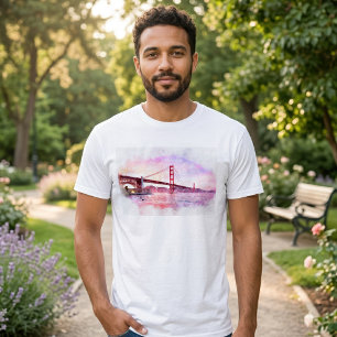 Sonnenuntergang Golden Gate Bridge Pastell in San T-Shirt