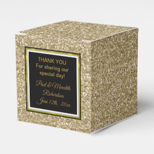 Sonnenuntergang-GoldGlitzer "danken Ihnen" Geschenkschachtel