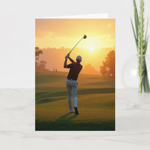Sonnenuntergang Golf Vatertagskarte Karte