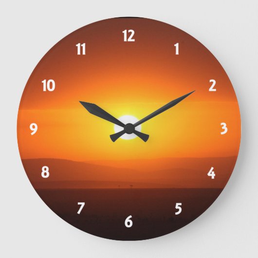 Sonnenuntergang Große Wanduhr (Vorderseite)