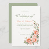 Sonnenuntergang - Grün Einladung (Vorne/Hinten)