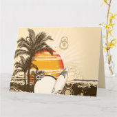 Sonnenuntergang - Grußkarte Karte (Gelbe Blume)