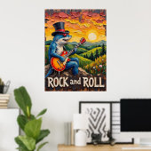 Sonnenuntergang: Hai-Rock-Anthem Poster (Heimbüro)