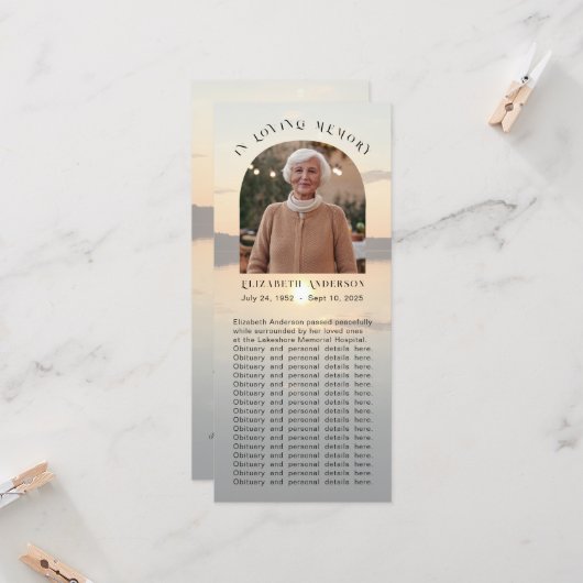 Sonnenuntergang halten sich an das Lesezeichen des Karte (Vorderseite/Rückseite Beispiel)