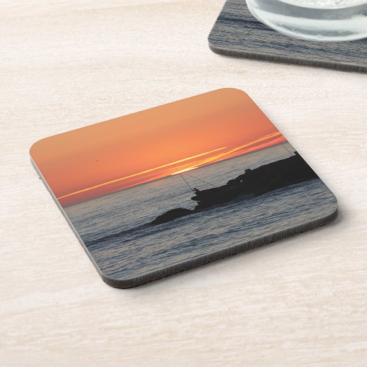 Sonnenuntergang Hard Plastic Untersetzer - Set von (Linke Seite)