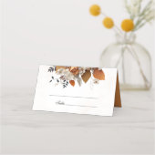 Sonnenuntergang Herbstblumenhochzeit Platzkarte (Vorderseite)