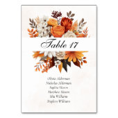 Sonnenuntergang Herbstblumenhochzeit Tischnummer (Rückseite)