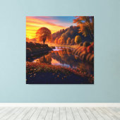 Sonnenuntergang Herbstübergang Aussicht Landschaft Leinwanddruck (Insitu (Holzboden))