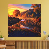Sonnenuntergang Herbstübergang Aussicht Landschaft Leinwanddruck (Insitu (Wohnzimmer))