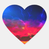 Sonnenuntergang Herz-Aufkleber (Vorderseite)
