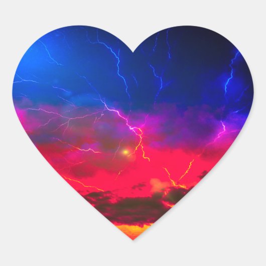 Sonnenuntergang Herz-Aufkleber (Vorderseite)