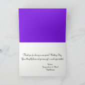 Sonnenuntergang Herz-Lilette Monographie Hochzeit Dankeskarte (Innenseite)