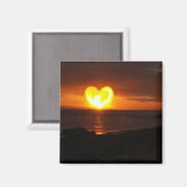 Sonnenuntergang Herz Magnet (Vorderseite/Rückseite)