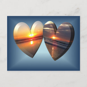 Sonnenuntergang Herz Postkarte