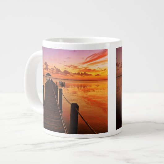 Sonnenuntergang-Himmel Jumbo-Tasse (Vorderseite Links)