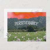 Sonnenuntergang Himmel und Berge Ausdauer Postkart Postkarte (Vorne/Hinten)